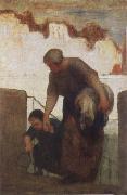 Honore  Daumier The Washer woman USA oil painting artist